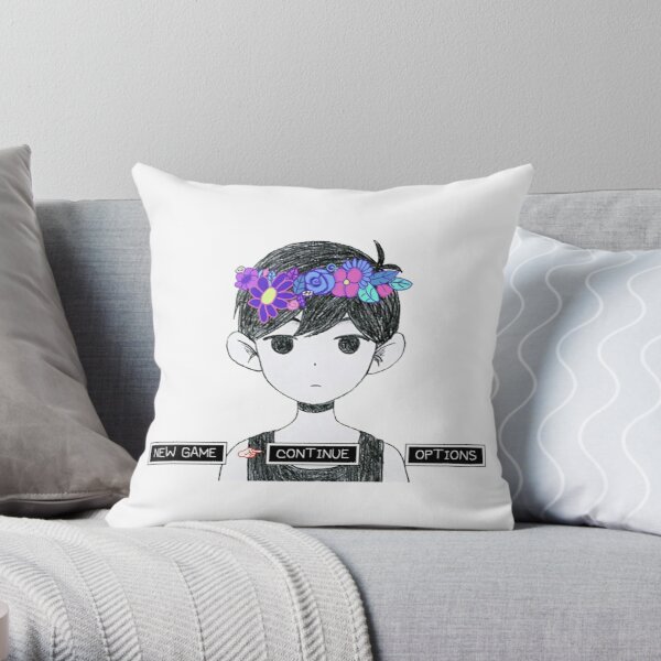 OMORI Crown Flowers Throw Pillow RB1808 product Offical Omori Merch