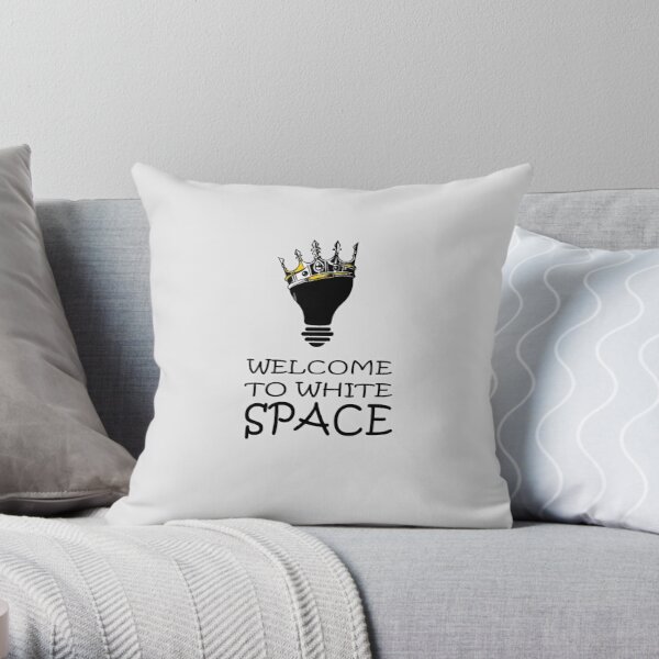 omori balck and white welcome to white space Throw Pillow RB1808 product Offical Omori Merch