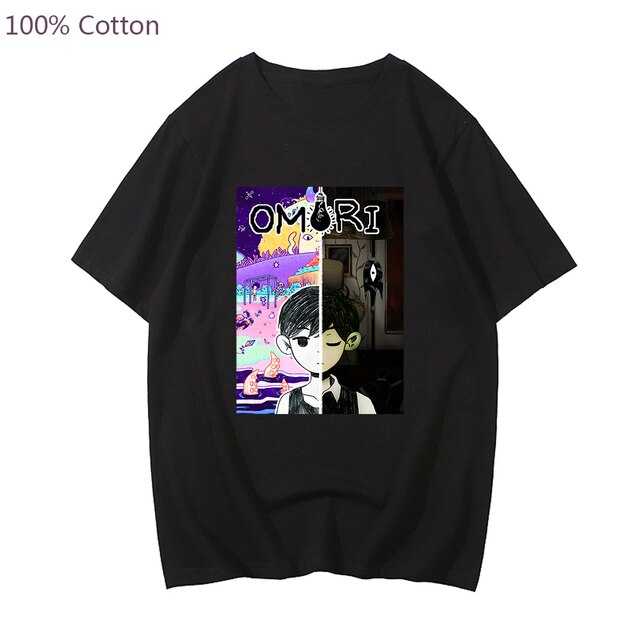 Game Omori T shirt Sunny and Cat Cartoon Graphic Tshirt Short Sleeve Harajuku Fashion Tee - Omori Store