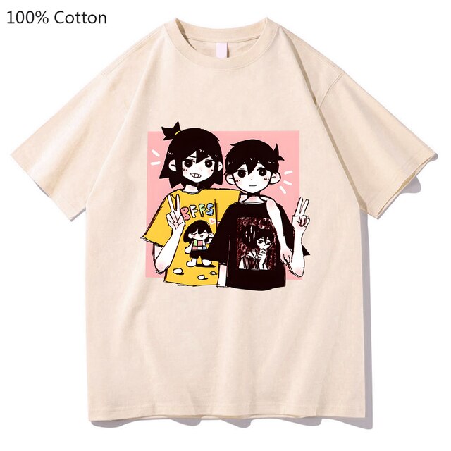 Omori Cartoon T Shirt Sunny and Kel Print Tshirt Harajuku Summer Short Sleeve Tee Shirt Cotton.jpg 640x640 2 - Omori Store
