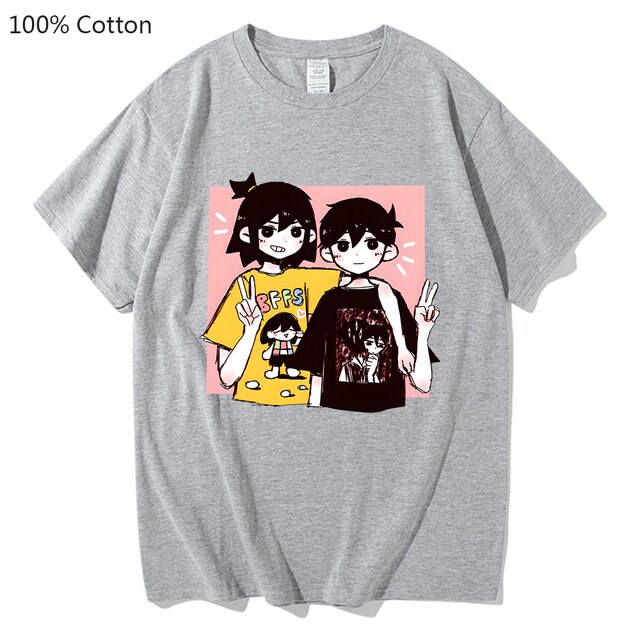 Omori Cartoon T Shirt Sunny and Kel Print Tshirt Harajuku Summer Short Sleeve Tee Shirt Cotton.jpg 640x640 3 - Omori Store