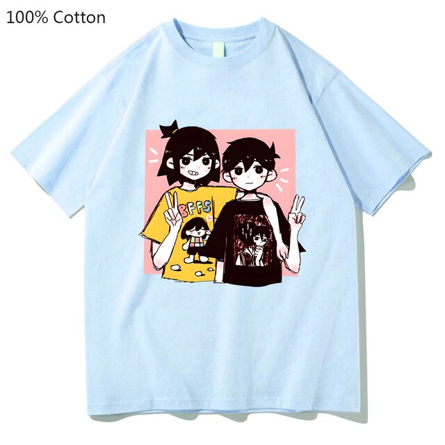 Omori Cartoon T Shirt Sunny and Kel Print Tshirt Harajuku Summer Short Sleeve Tee Shirt Cotton.jpg 640x640 5 - Omori Store