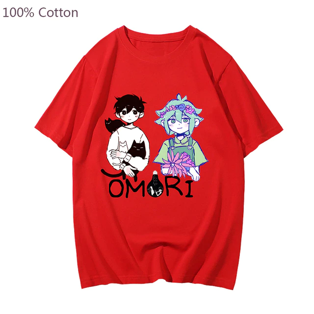 Omori Game Sunny and Basil Tshirt Summer Short Sleeve Fashion Print T shirts Cartoon Graphic Mens.jpg 640x640 1 - Omori Store